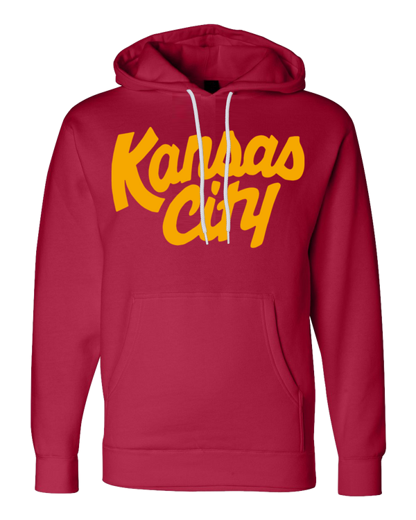 Kansas City Script Kingdom Mid-Weight Hoodie - Red Gold