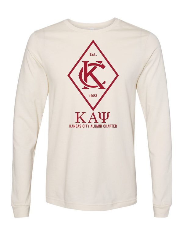 Kansas City Alumni Logo Long Sleeve T-Shirt - Cream