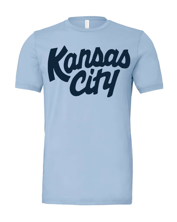 Kansas City Script T-Shirt - Baby Blue