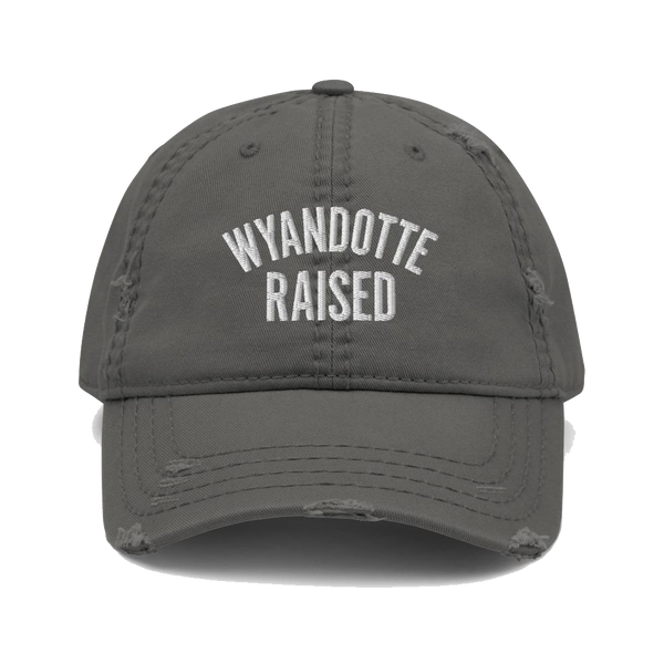 Wyandotte Raised - Distressed Dad Hat - Charcoal