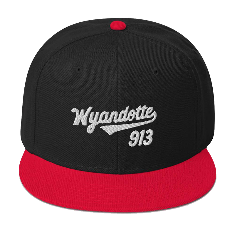 Wyandotte Script - Snapback Hat - Black Red